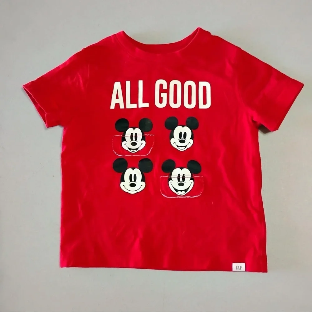 GAP Disney Mickey Mouse Toddler Red Graphic Tee Shirt | Size 3 Years